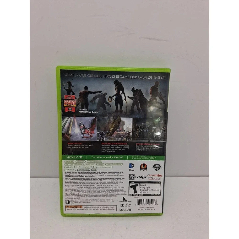 Injustice Gods Among Us Xbox 360 DC Comics Fighting Game Complete with Manual